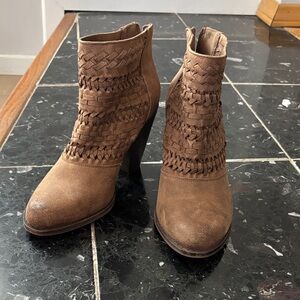 Fergalicious Wanderer Brown Woven Ankle Boots